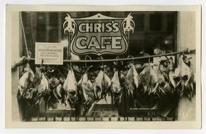 [Postcard of Dead Ducks at Chris's Cafe]
