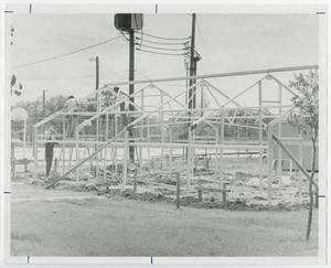 [Photograph of Framing of the Maintenance Building]