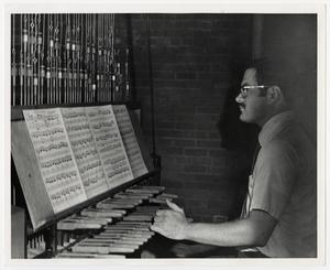 [Photograph of Man Playing Carillon]