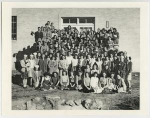 Primary view of object titled '[Photograph of McMurry Student Body, 1944-1945]'.