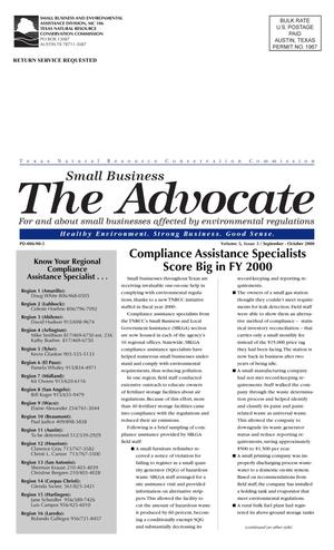 The Small Business Advocate, Volume 5, Issue 5, September-October 2000