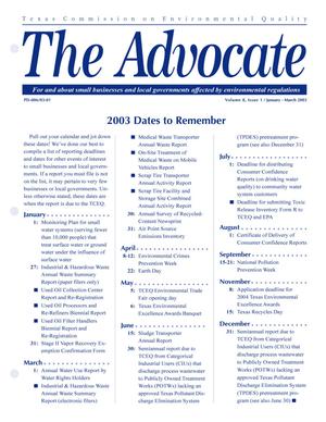 The Advocate, Volume 8, Issue 1, January-March 2003