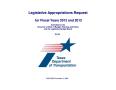 Thumbnail image of item number 3 in: 'Texas Department of Transportation Requests for Legislative Appropriations: Fiscal Years 2012 and 2013'.