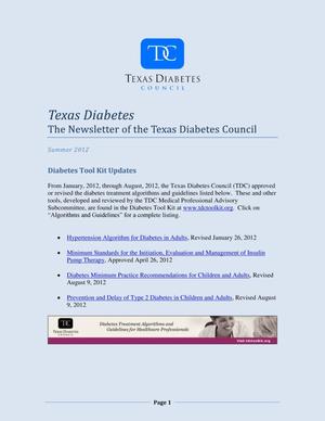 Primary view of object titled 'Texas Diabetes, Summer 2012'.
