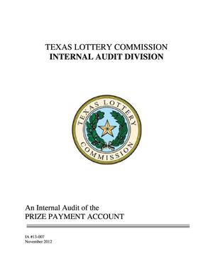 Texas Lottery Commission Internal Audit: Prize Payment Account