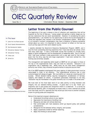 OIEC Quarterly Review, Number 4, October-December 2006