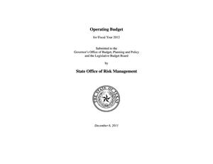 Primary view of object titled 'Texas State Office of Risk Management Operating Budget: 2012'.
