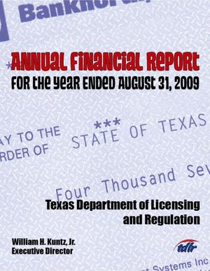 Texas Department of Licensing and Regulation Annual Financial Report: 2009