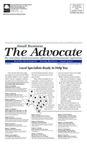 Primary view of object titled 'The Small Business Advocate, Volume 4, Issue 6, November-December 1999'.
