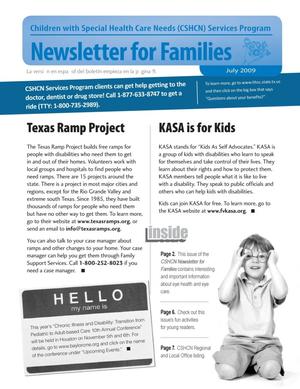 Children With Special Health Care Needs: Newsletter for Families, July 2009