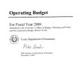 Primary view of Texas Department of Insurance Operating Budget: 2008 [Summaries]