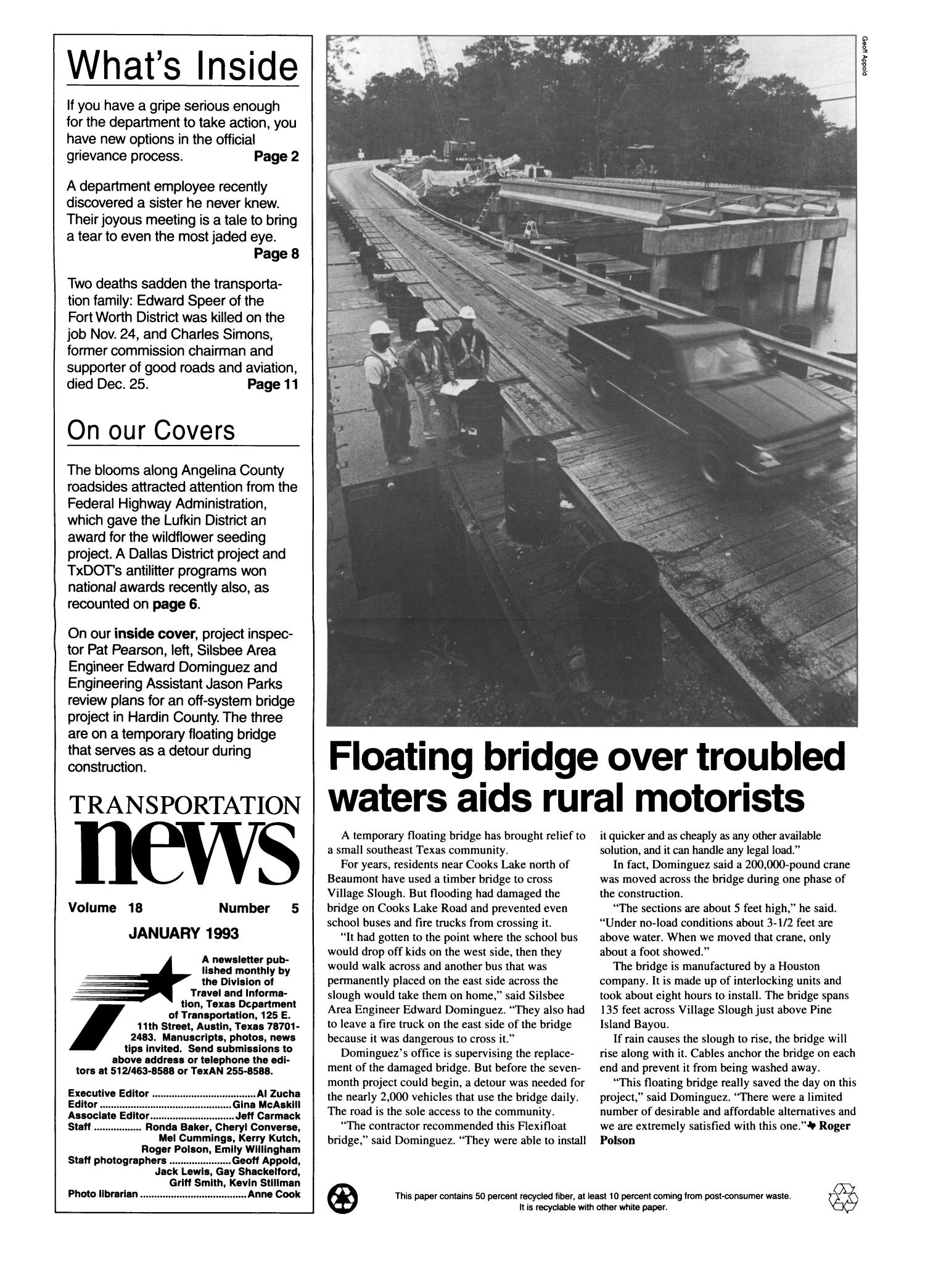 Transportation News, Volume 18, Number 5, January 1993
                                                
                                                    1
                                                