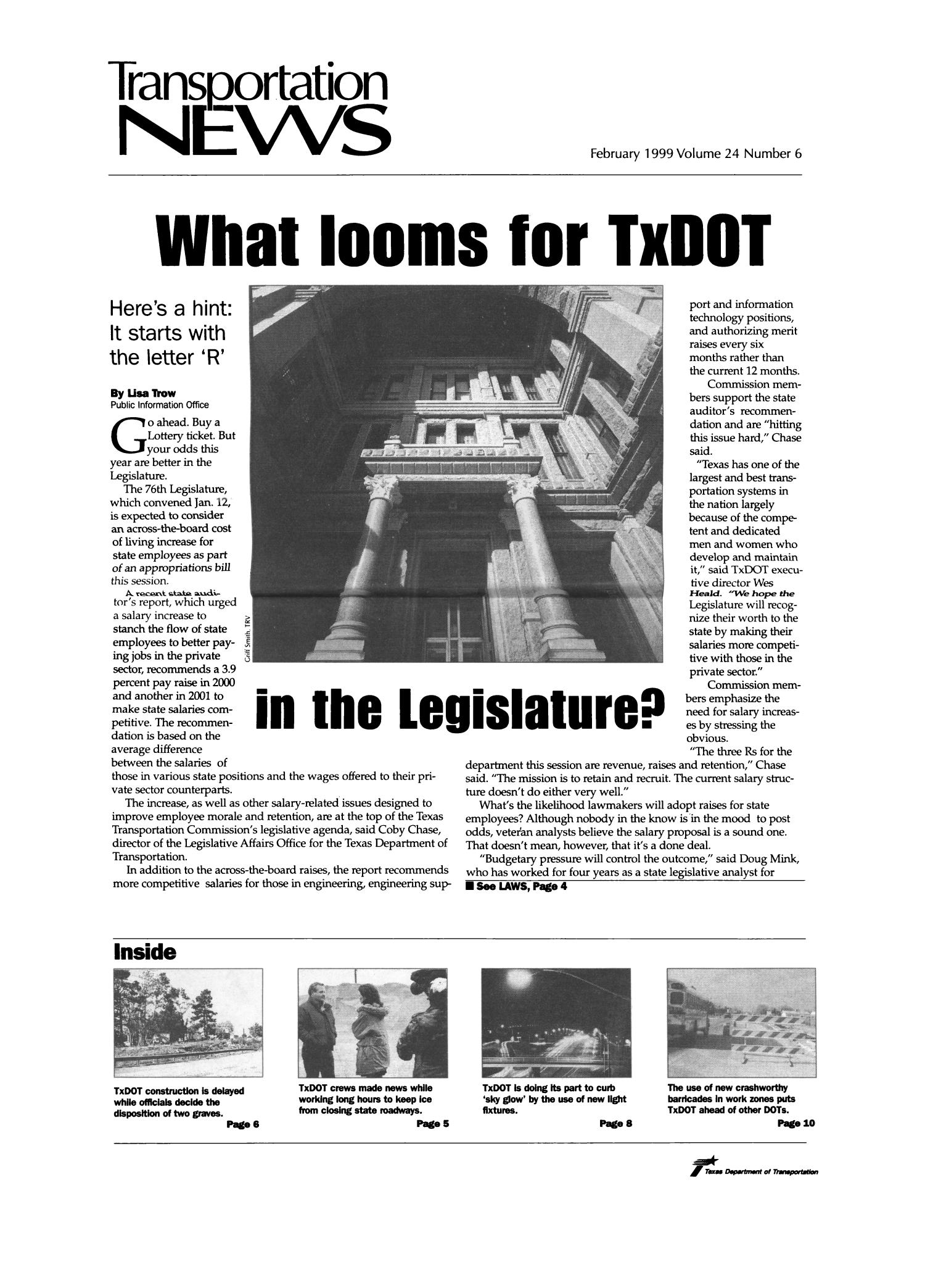 Transportation News, Volume 24, Number 6, February 1999
                                                
                                                    1
                                                