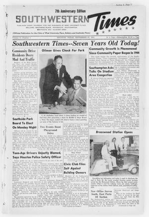 Southwestern Times (Houston, Tex.), Vol. 8, No. 1, Ed. 1 Thursday, September 27, 1951