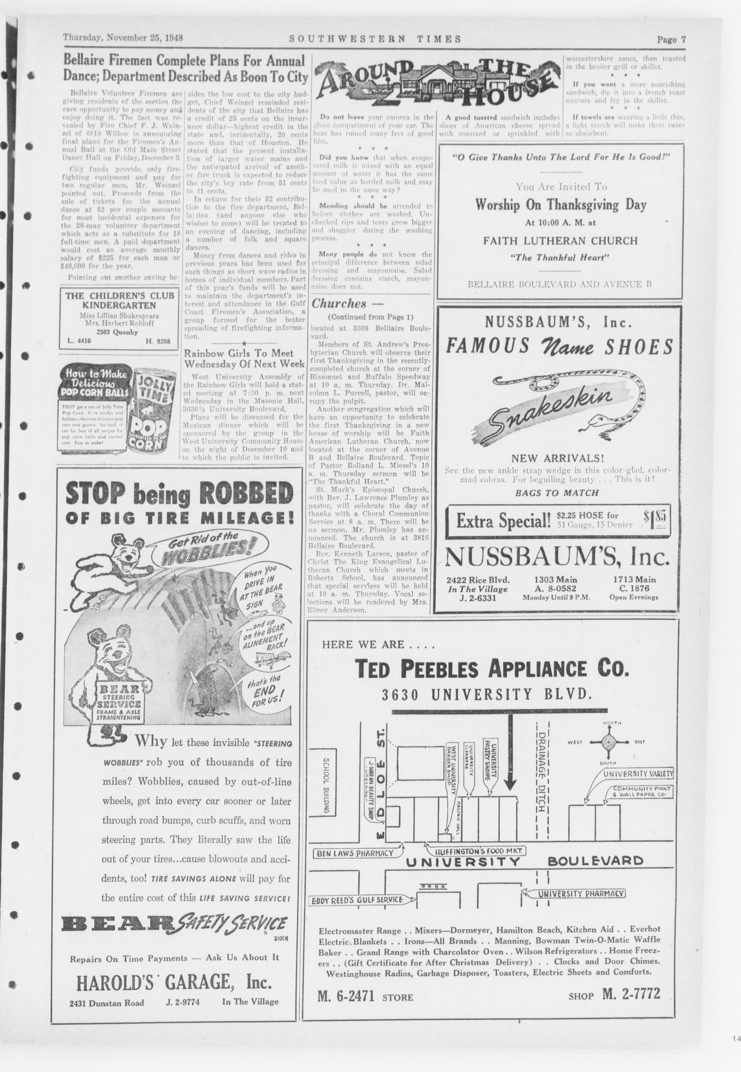 Southwestern Times (Houston, Tex.), Vol. 5, No. 10, Ed. 1 Thursday, November 25, 1948
                                                
                                                    [Sequence #]: 7 of 24
                                                