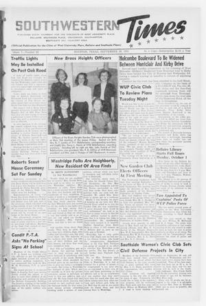 Southwestern Times (Houston, Tex.), Vol. 7, No. 52, Ed. 1 Thursday, September 20, 1951