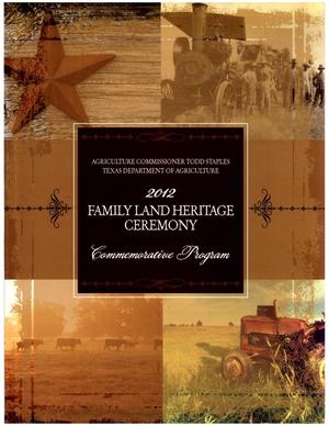 Primary view of object titled 'Family Land Heritage Ceremony Commemorative Program: 2012'.