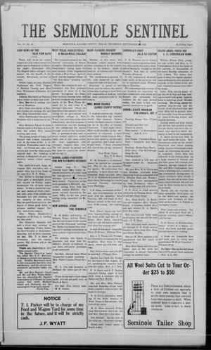 The Seminole Sentinel (Seminole, Tex.), Vol. 16, No. 24, Ed. 1 Thursday, September 7, 1922