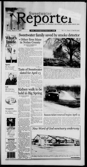 Primary view of object titled 'Sweetwater Reporter (Sweetwater, Tex.), Vol. 111, No. 115, Ed. 1 Tuesday, March 31, 2009'.