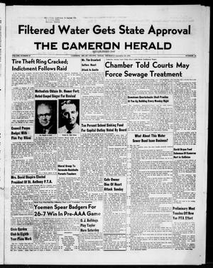 Primary view of object titled 'The Cameron Herald (Cameron, Tex.), Vol. 97, No. 25, Ed. 1 Thursday, September 20, 1956'.