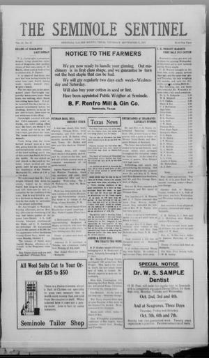 The Seminole Sentinel (Seminole, Tex.), Vol. 15, No. 26, Ed. 1 Wednesday, September 21, 1921