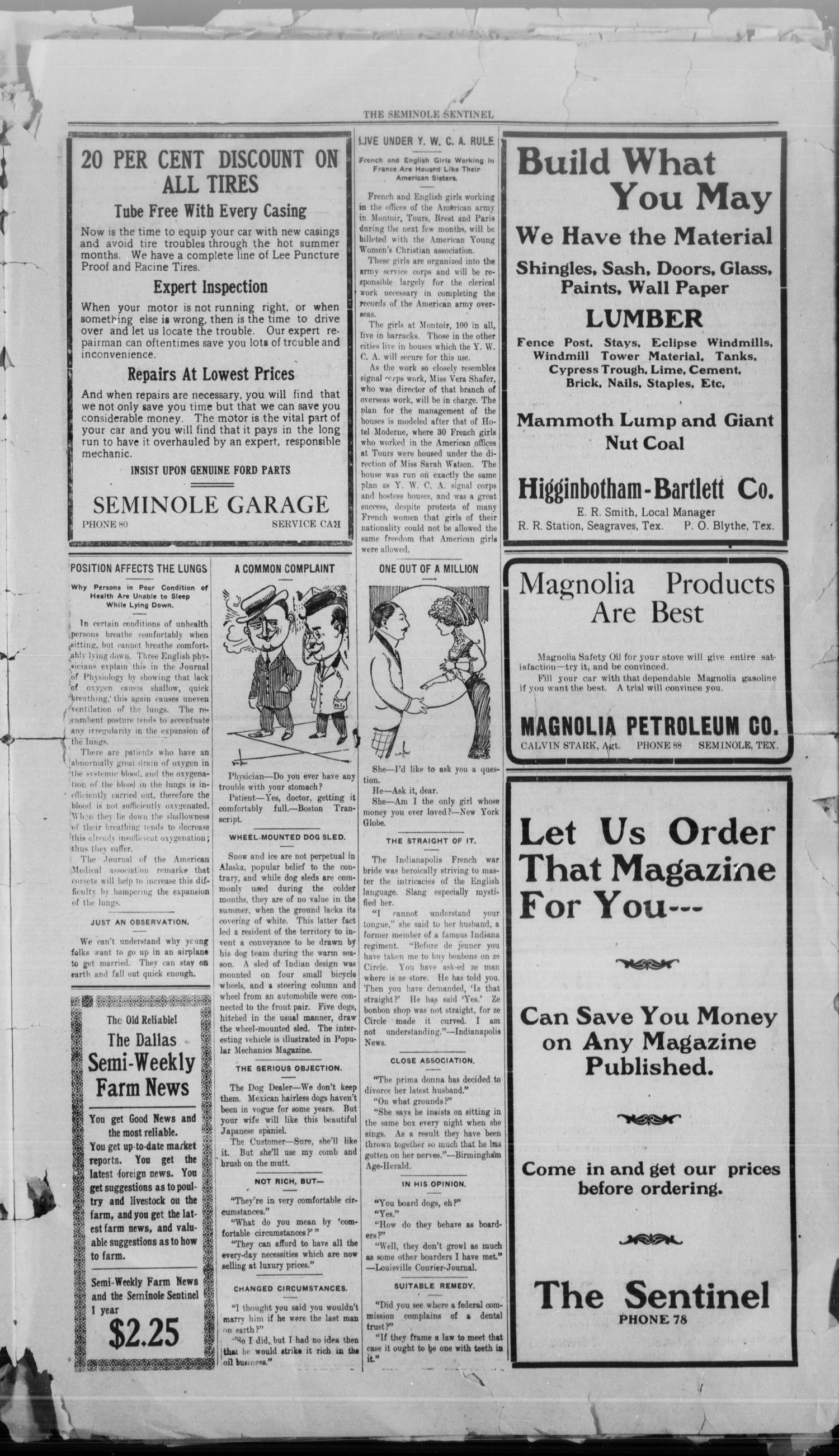 The Seminole Sentinel (Seminole, Tex.), Vol. 15, No. 10, Ed. 1 Thursday, May 26, 1921
                                                
                                                    [Sequence #]: 3 of 4
                                                