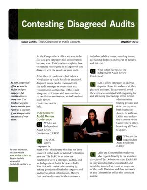 Contesting Disagreed Audits