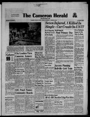 Primary view of object titled 'The Cameron Herald (Cameron, Tex.), Vol. 99, No. 20, Ed. 1 Thursday, August 14, 1958'.