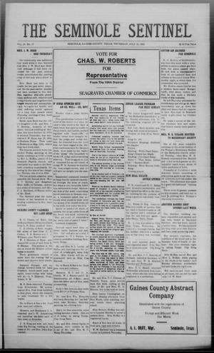 The Seminole Sentinel (Seminole, Tex.), Vol. 16, No. 17, Ed. 1 Thursday, July 20, 1922