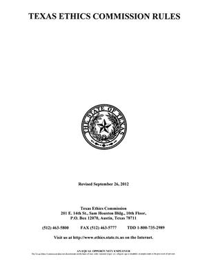 Primary view of object titled 'Texas Ethics Commission Rules'.