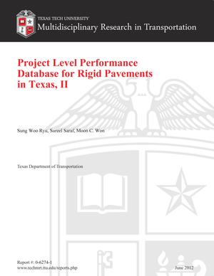 Project Level Performance Database for Rigid Pavements in Texas, Phase 2