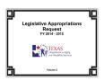 Thumbnail image of item number 1 in: 'Texas Department of Aging and Disability Services Requests for Legislative Appropriations: Fiscal Years 2014 and 2015, Volume 2'.