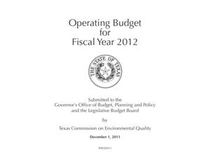 Primary view of object titled 'Texas Commission on Environmental Quality Operating Budget: 2012'.