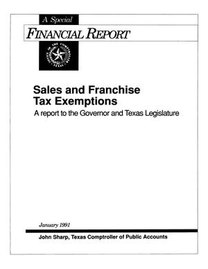 Texas Sales and Franchise Tax Exemptions: 1991