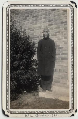 Primary view of object titled '[Lutheran Concordia College student in Knecht Ruprecht costume]'.