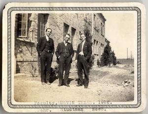 Primary view of object titled '[Three faculty members at Lutheran Concordia College, including Arthur Fehr, Henry Studtmann, and Martin Neeb]'.