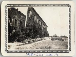 Primary view of object titled '[Garden outside Kilian Hall at Lutheran Concordia College]'.