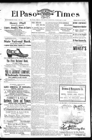 El Paso International Daily Times (El Paso, Tex.), Vol. 19, No. 28, Ed. 1 Thursday, February 2, 1899