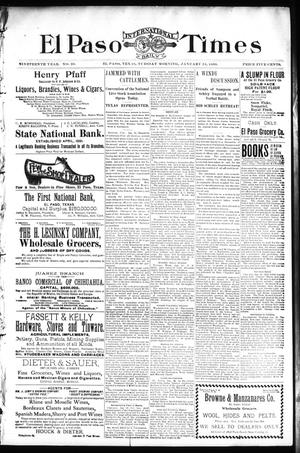 El Paso International Daily Times (El Paso, Tex.), Vol. 19, No. 20, Ed. 1 Tuesday, January 24, 1899