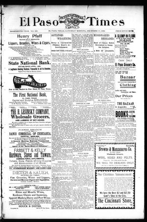 El Paso International Daily Times (El Paso, Tex.), Vol. 18, No. 300, Ed. 1 Saturday, December 17, 1898