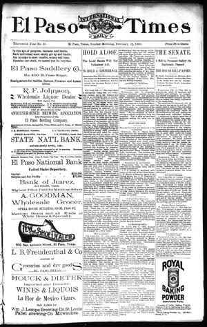 El Paso International Daily Times (El Paso, Tex.), Vol. 13, No. 37, Ed. 1 Sunday, February 12, 1893