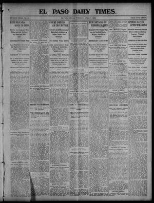 Primary view of object titled 'El Paso Daily Times. (El Paso, Tex.), Vol. 23, Ed. 1 Tuesday, April 7, 1903'.