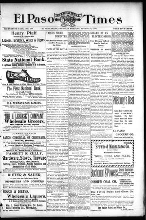 El Paso International Daily Times (El Paso, Tex.), Vol. 19, No. 189, Ed. 1 Thursday, August 10, 1899