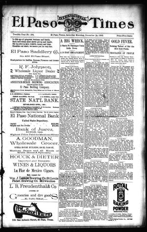 El Paso International Daily Times (El Paso, Tex.), Vol. 12, No. 294, Ed. 1 Saturday, December 24, 1892
