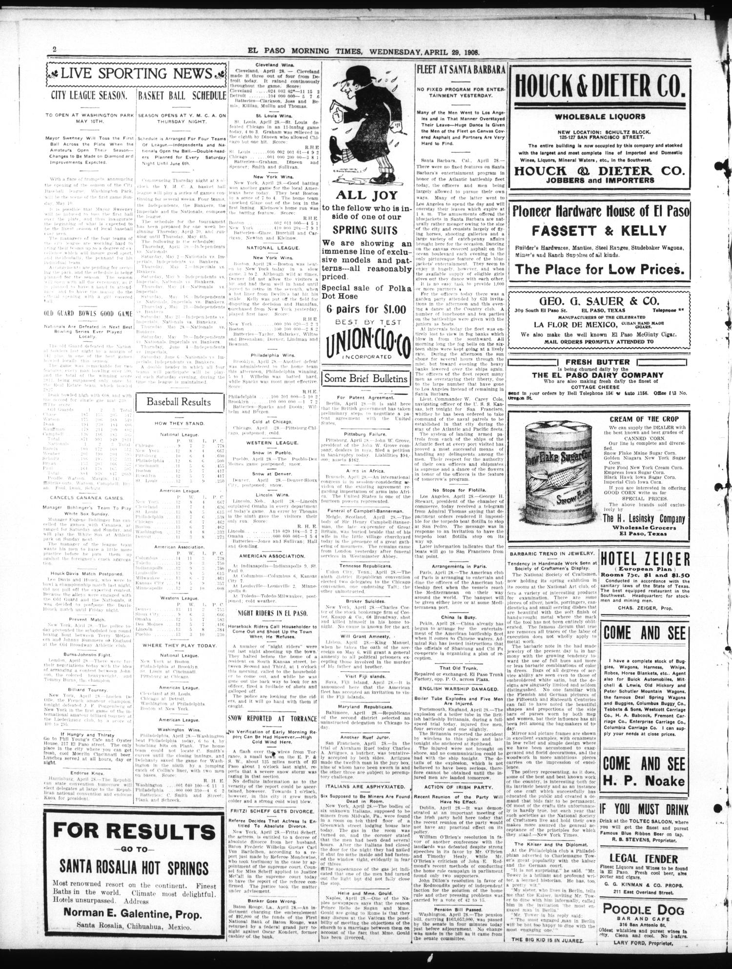 El Paso Daily Times (El Paso, Tex.), Vol. 28, Ed. 1 Wednesday, April 29, 1908
                                                
                                                    [Sequence #]: 3 of 8
                                                