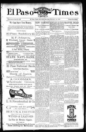 El Paso International Daily Times (El Paso, Tex.), Vol. 13, No. 48, Ed. 1 Saturday, February 25, 1893