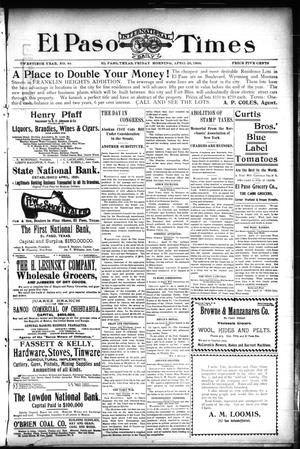 El Paso International Daily Times (El Paso, Tex.), Vol. 20, No. 98, Ed. 1 Friday, April 20, 1900