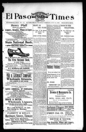 El Paso International Daily Times (El Paso, Tex.), Vol. 19, No. 151, Ed. 1 Thursday, July 13, 1899
