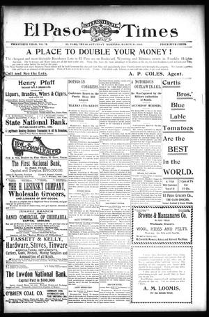 El Paso International Daily Times (El Paso, Tex.), Vol. 20, No. 75, Ed. 1 Saturday, March 24, 1900