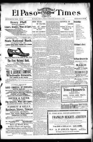 El Paso International Daily Times (El Paso, Tex.), Vol. 19, No. 65, Ed. 1 Friday, March 17, 1899